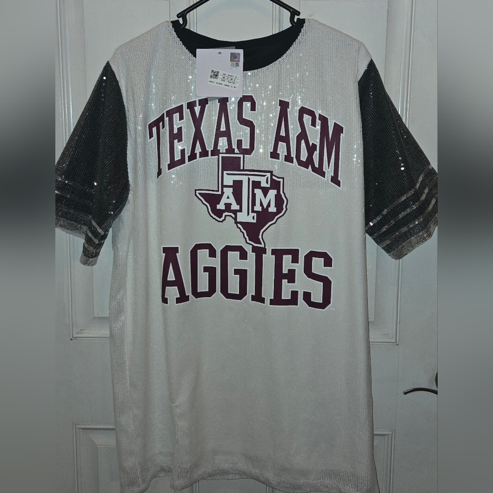 Texas A&M Aggies Sequin Sleeve Top